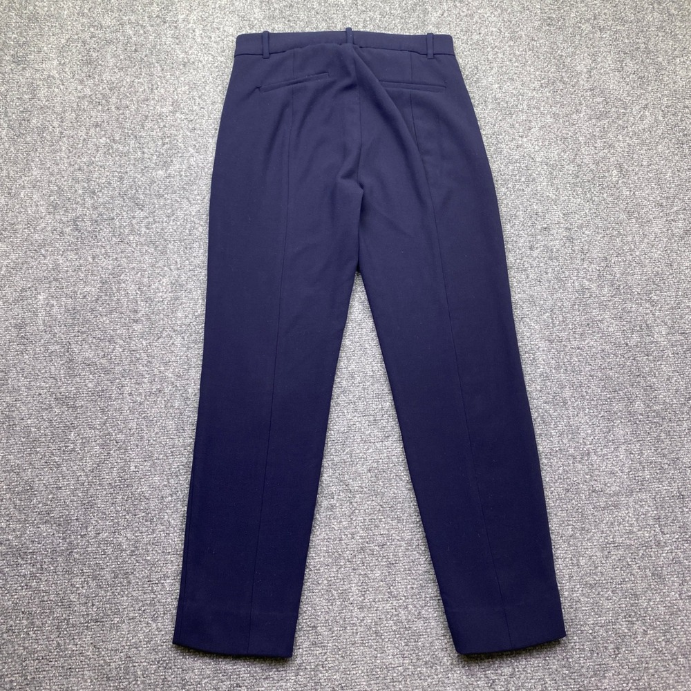 J.CREW Navy Blue High-Rise Cameron Pant Slim Cropped Trousers Size 2